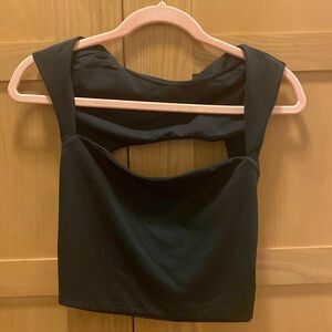 Black crop top with open back size small